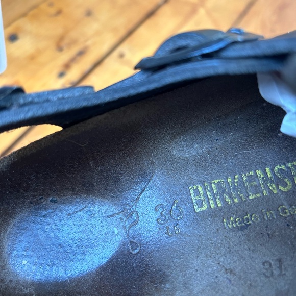 Birkenstock Tokio Black Leather Clogs Sandals Size 36 - Picture 10 of 11